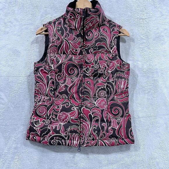 Athleta Jackets & Blazers - Athleta Down Filled Puffer Vest Womens XS Coat Paisley Puffer Pink Winter Floral